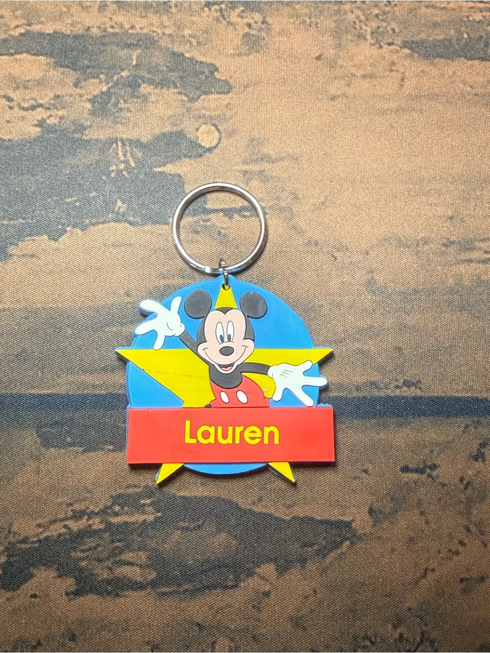 Disney World Mickey Mouse Personalized Keychain Vintage 90's w/ Name Lauren